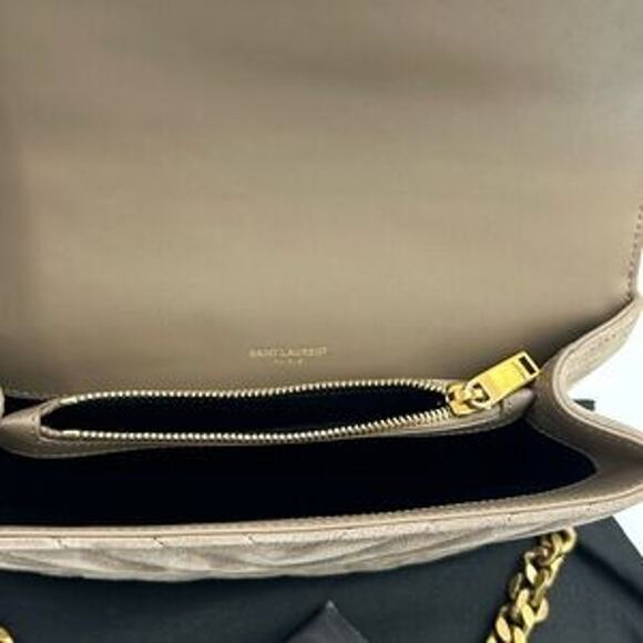 Women's Saint Laurent Ysl quilted medium suede shoulder Bag made in Italy - Picture 2 of 16